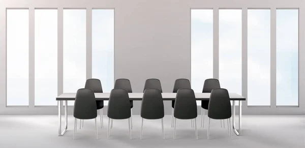Jídelna s nábytkem, prázdná konferenční místnost — Stockový vektor