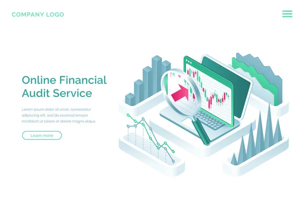 Nápis - služby finančního auditu online — Stockový vektor