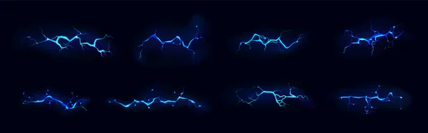 Foudre, coup électrique pendant la tempête nocturne — Image vectorielle