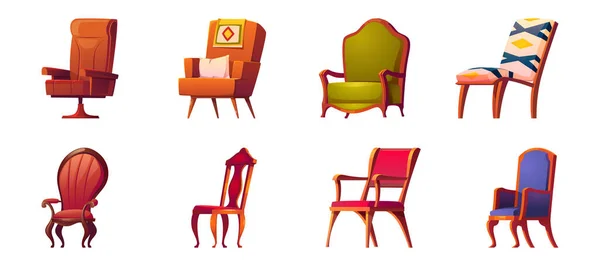 办公和家居用的扶手椅和椅子 — 图库矢量图片