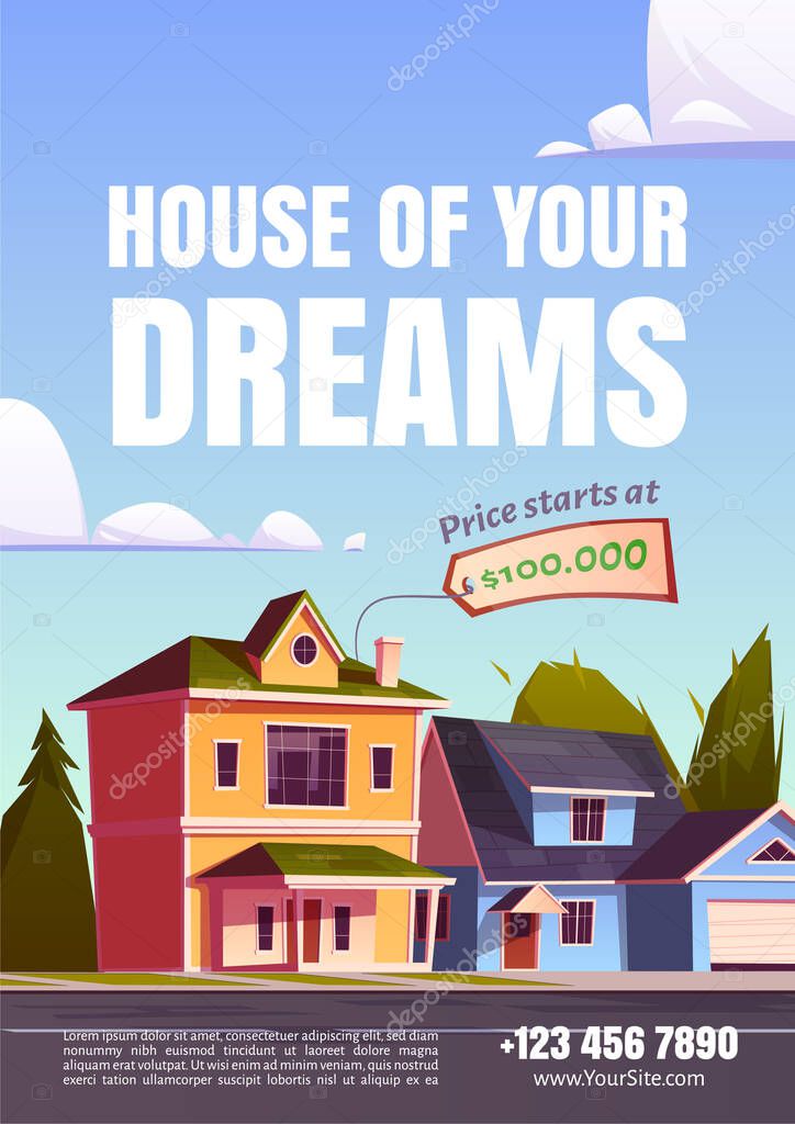 House of your dream selling cartoon promo poster