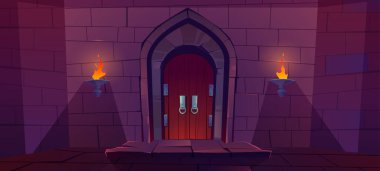 Ortaçağ kalesinde ya da zindanında ahşap kapı