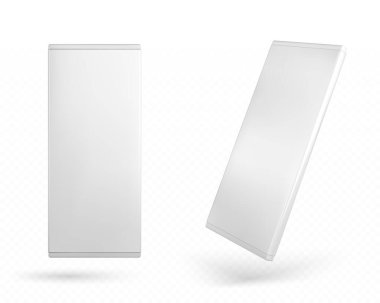 Çikolata paketi modeli, karton boş paket, 3 boyutlu.