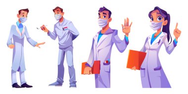 Doctors and nurses, medical staff in face masks