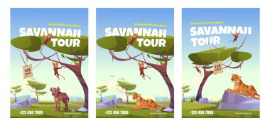 Afrikalı hayvanlarla dolu Savannah turne posteri