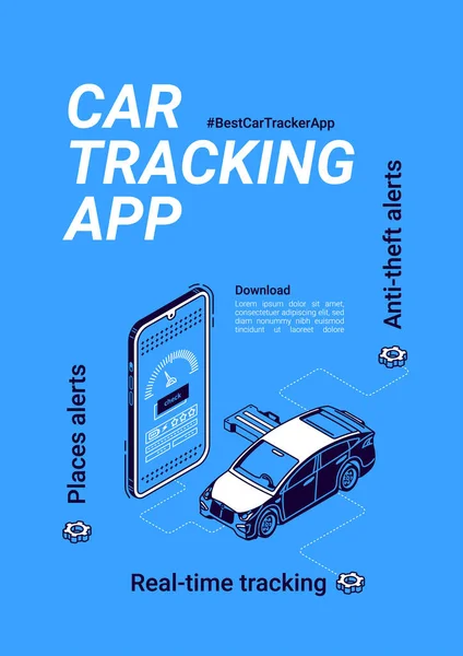 스마트폰 용 Vector banner of car tracker app — 스톡 벡터