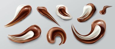 Çikolata felçleri, kahverengi sıvı ganache lekeleri.