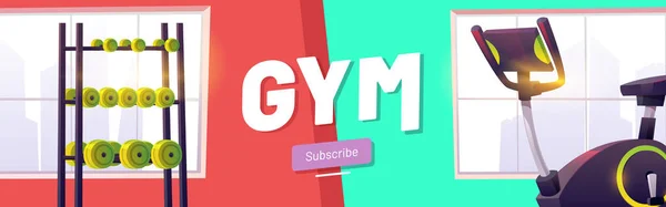 Gym poster, fitnessclub en online workout — Stockvector