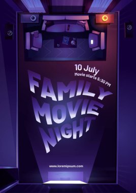 TV 'deki aile filmi gecesinin taşıyıcı posteri