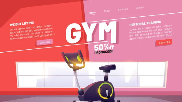 Gym poster, fitness club and online workout