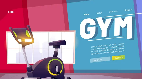 Gym poster, fitnessclub en online workout — Stockvector