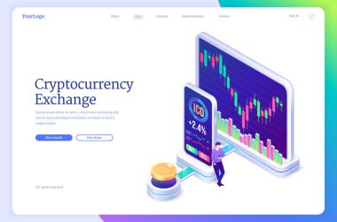 Kripto döviz piyasası izometrik iniş