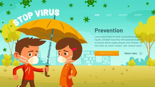 Stoppa virus, förebygga infektion med coronavirus — Stock vektor