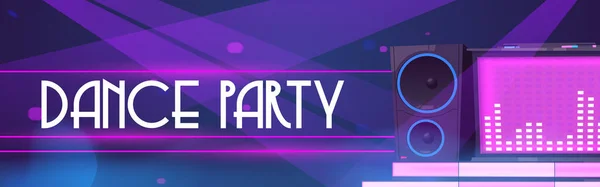 Flyer of dance party with dj music in night club — Stockový vektor