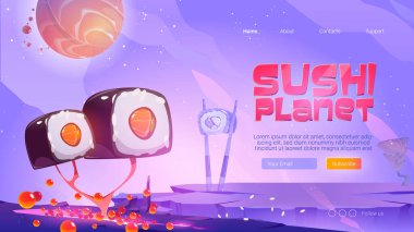Fantezi manzaralı Suşi gezegeni web sitesi