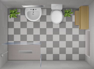 Banyo iç görünümü, duşlu oda.