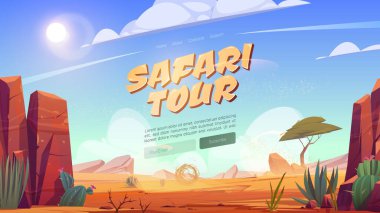 Safari tur çizgi film iniş sayfası, Afrika seyahati