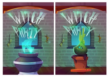 Cadı Partisi karikatür posterleri, Cadılar Bayramı davetiyesi