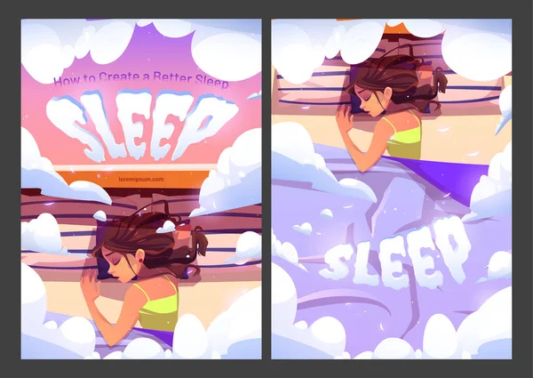 Come creare un poster migliore cartoni animati sonno. — Vettoriale Stock
