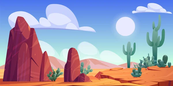 Desert landscape with rocks and cactuses