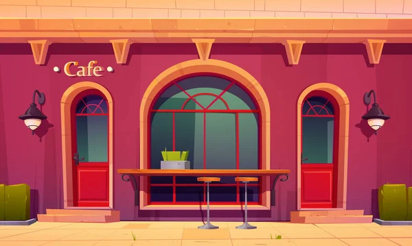 Café da cidade, casa de café exterior com balcão de bar —  Vetores de Stock