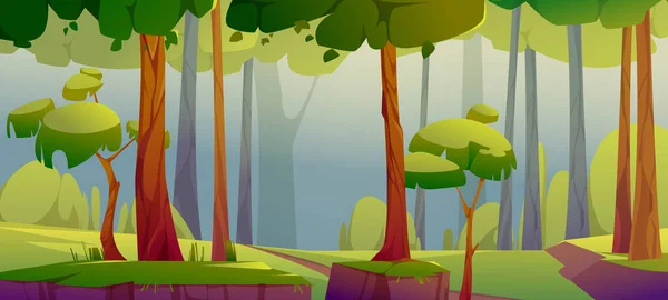 Bosque de dibujos animados fondo naturaleza paisaje paisaje — Vector de stock