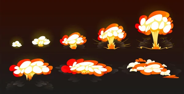 Σκελετός έκρηξης βόμβας κινουμένων σχεδίων, κινούμενα σχέδια. — Διανυσματικό Αρχείο