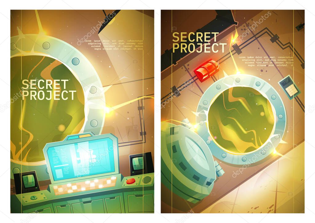 Secret project poster with control panel room