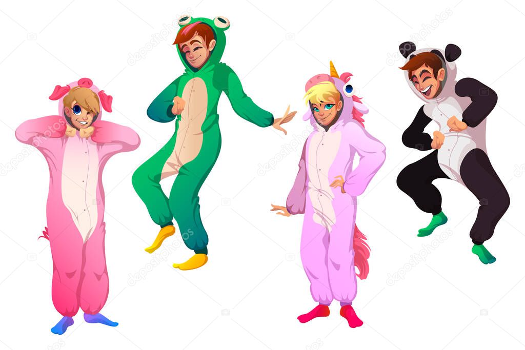 Characters in animal costumes, people in kigurumi