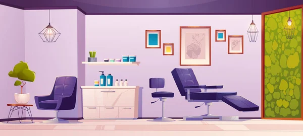 Studio de tatouage ou salon de beauté intérieur, chambre vide — Image vectorielle