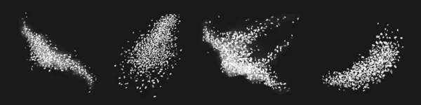 Éparpillements de sucre blanc ou de cristaux de sel marin — Image vectorielle