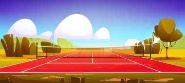 Tenis kortu, yeşil çimlerde ağ olan spor sahası