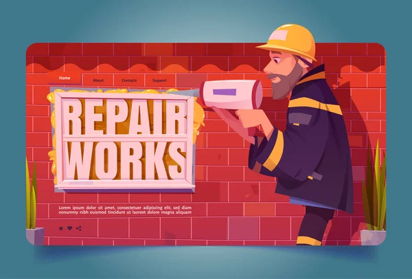Reparatie, professionele bouw — Stockvector