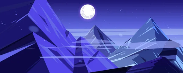 Montagnes nocturnes sommets crépusculaire vue paysage — Image vectorielle