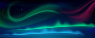 Aurora borealis, gece gökyüzündeki kuzey ışıkları