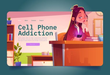 Üzgün bir kızla cep telefonu bağımlılığı