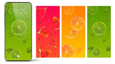 Meyveli akıllı telefon için ekran koruyucu duvar kağıtları