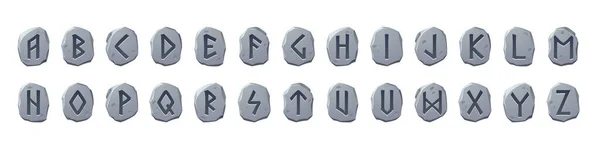 Viking runes alphabet celtic fuente con signos rúnicos — Vector de stock