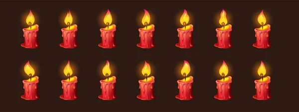 Fuego ardiente en la vela para la animación 2d — Vector de stock