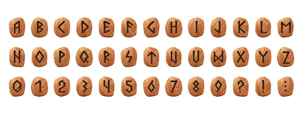 Rune ábécé fa tabletták — Stock Vector