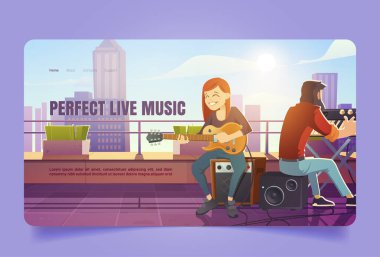 Mükemmel canlı müzik karikatürü inişi, şarkıcı kadın