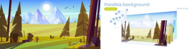 Dağ manzaralı parallaks arkaplan