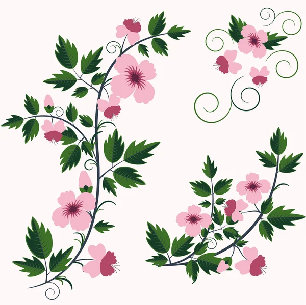 Vector retro floral background with flowers — Stock Vector