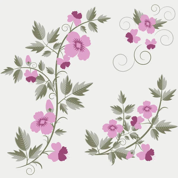 Vector retro floral background with flowers — Stock Vector