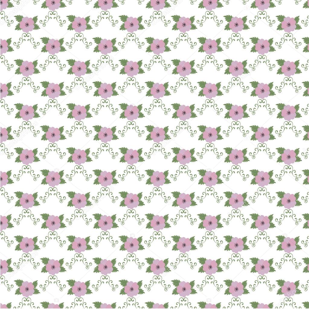 Vector retro floral pattern with flowers