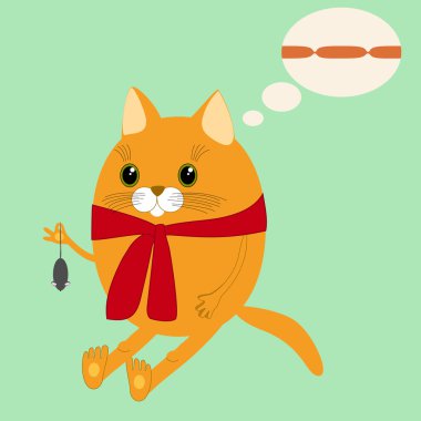 Bir eşarp görüntü zencefil kedi