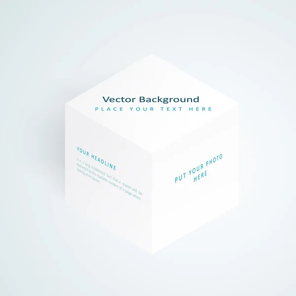 Illustration vectorielle 3d cube blanc — Image vectorielle