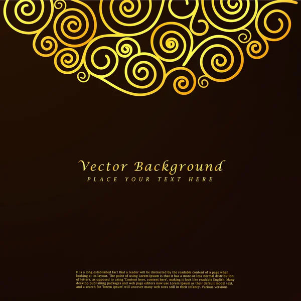 Vintage vector fondo abstracto con rizos dorados — Vector de stock