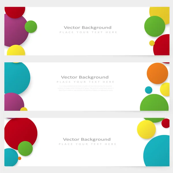 Banner mit abstrakten Vorlagen und Farbkreisen — Stockvektor