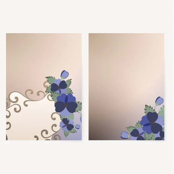 模板卡与春天的花朵 — 图库矢量图片